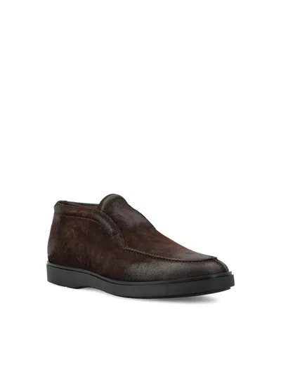 Tagliatore Suede Loafers In Brown