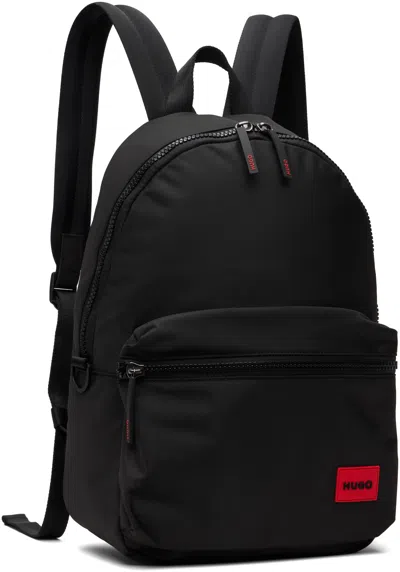Hugo Boss Black Logo Patch Backpack In Black