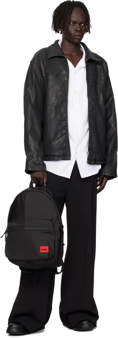 Hugo Boss Black Logo Patch Backpack In Black