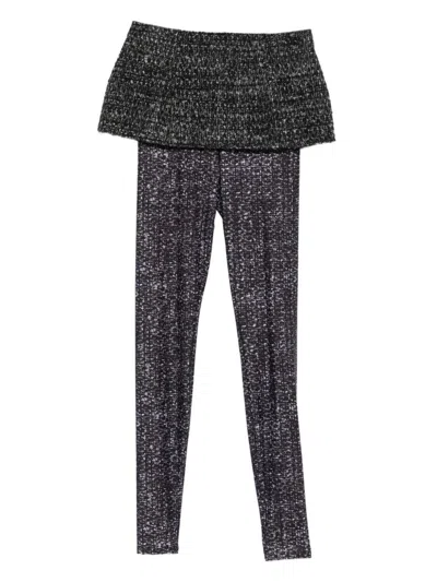 Diesel Ankle Length Straight Leg Trousers With Skirt In Black