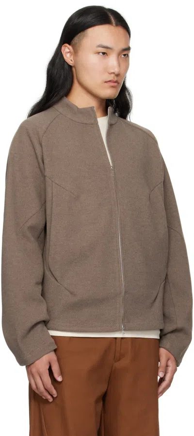 J Eongl I Brown Hybrid Wool Slash Jacket In Brown