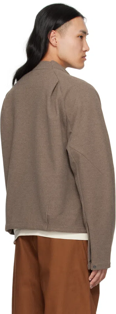 J Eongl I Brown Hybrid Wool Slash Jacket In Brown