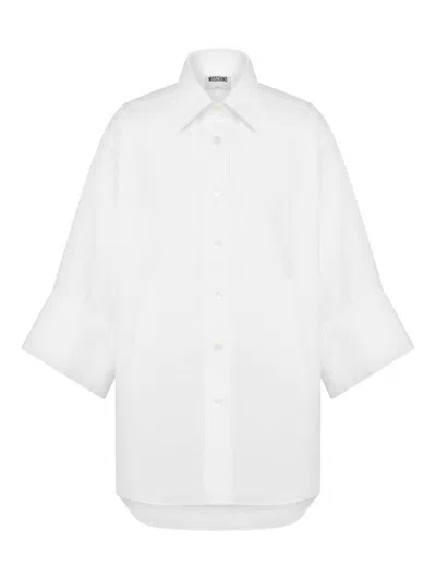 Moschino Stylish Top Featuring Wide Sleeves And Collar In White