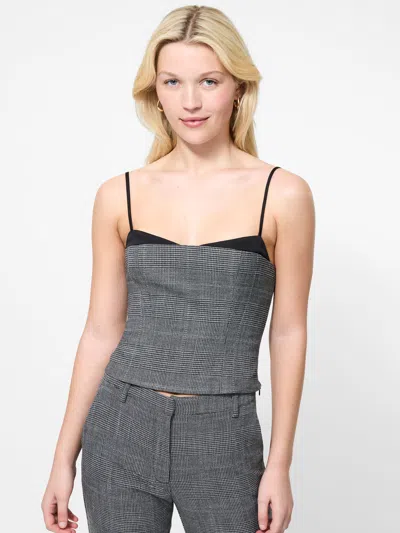 French Connection Owen Plaid Peekaboo Corset Top  Tops In Multi