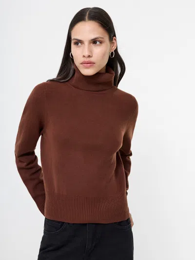 French Connection Babysoft Turtleneck Sweater  Knitwear In Brown