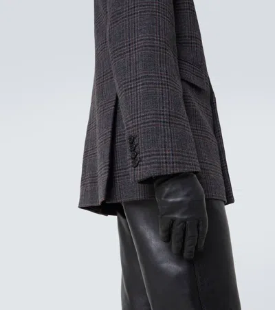 Saint Laurent Checked Wool And Cashmere Blazer In Gray