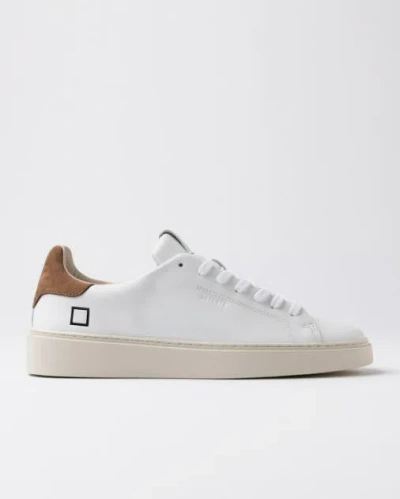 Date Levante Calf White-brown Sneaker In White