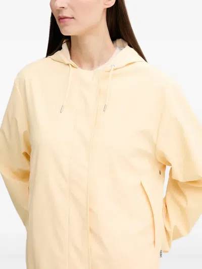 Rains Hooded Drawstring Jacket In Yellow