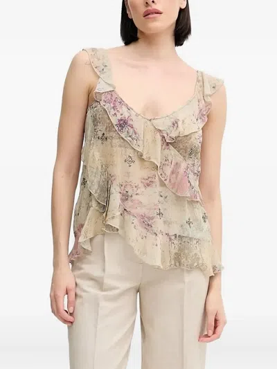 珠饰荷叶边罩衫