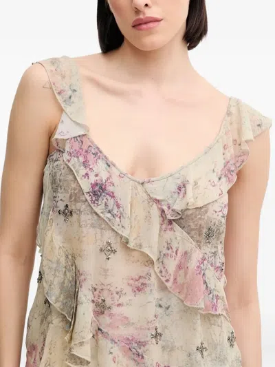 珠饰荷叶边罩衫