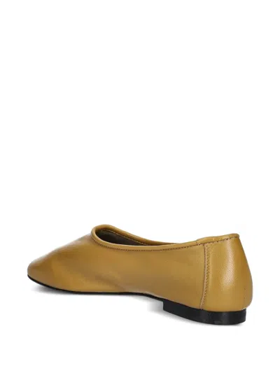 By Far Square-toe Leather Flats In Yellow