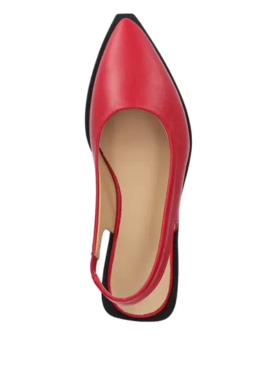 Copenhagen Slingback Pointed-toe Ballet Flats In Red