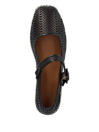 Billi Bi Perforated Buckle Espadrilles In Black