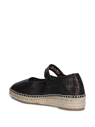 Billi Bi Perforated Buckle Espadrilles In Black