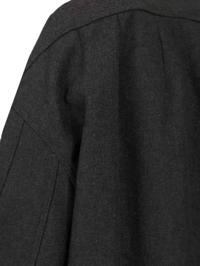 Dries Van Noten 00660-voles 2118 Brushed Back Twill Cotton Jacket Coats Grey In Black