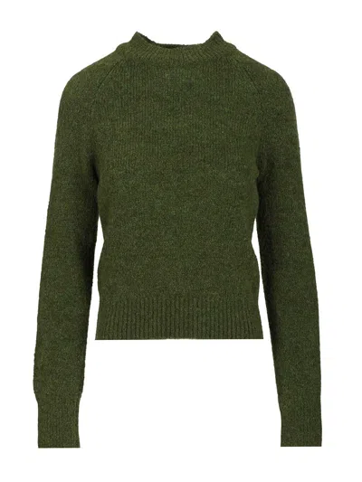 Dries Van Noten 09320-texas 2709 Crewneck Sweater Knitwear Green In Green
