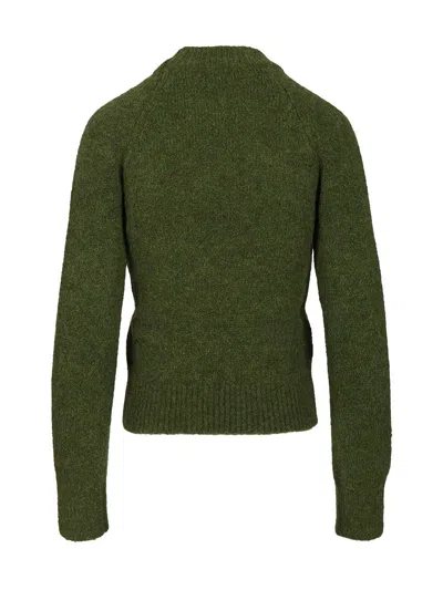 Dries Van Noten 09320-texas 2709 Crewneck Sweater Knitwear Green In Green