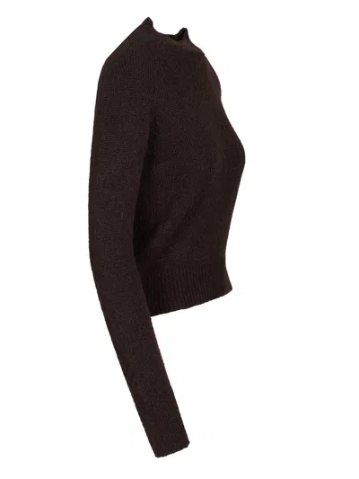 Dries Van Noten 09320-texas 2709 Crewneck Sweater Knitwear Brown In Black