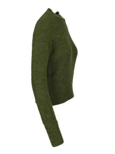 Dries Van Noten 09320-texas 2709 Crewneck Sweater Knitwear Green In Green