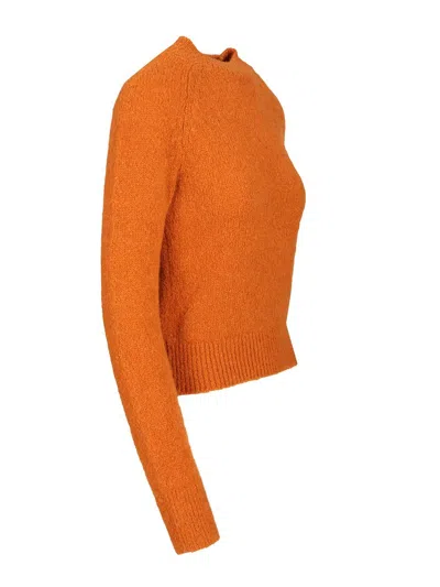 Dries Van Noten 09320-texas 2709 Crewneck Sweater Knitwear Orange In Orange