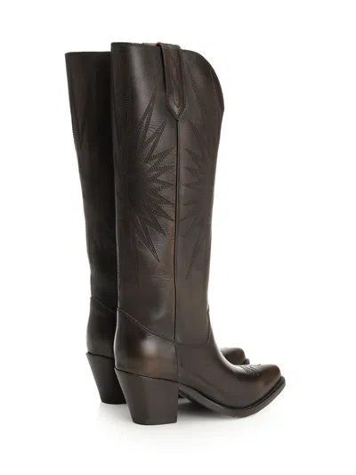 Golden Goose 70 Wish Star Distressed Bull Leather Upper Boots Brown In Brown