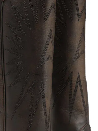 Golden Goose 70 Wish Star Distressed Bull Leather Upper Boots Brown In Brown