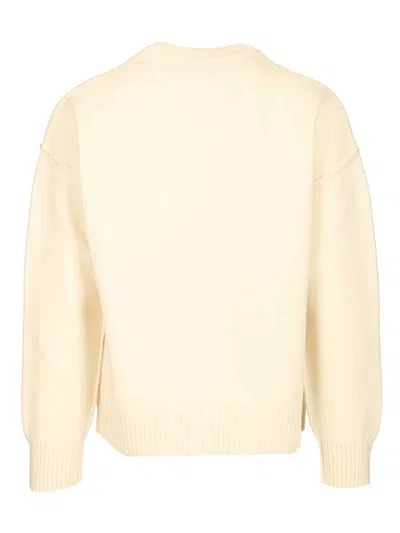 Ami Alexandre Mattiussi Ami De Coeur Sweater Knitwear White In Neutral