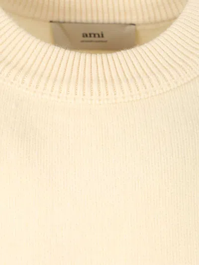 Ami Alexandre Mattiussi Ami De Coeur Sweater Knitwear White In Neutral