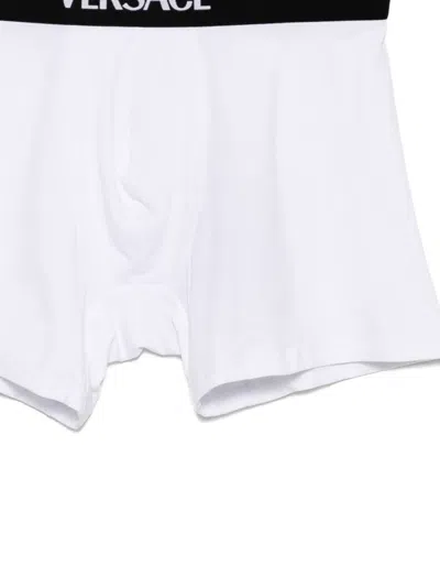 Versace Logo-waistband Briefs In White