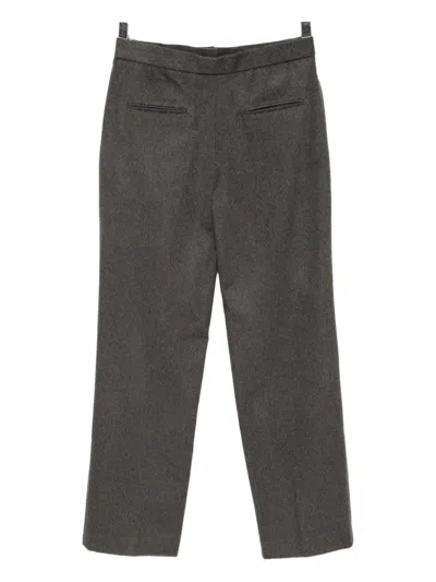 Juntae Kim Flower Tailored Trousers In Gray