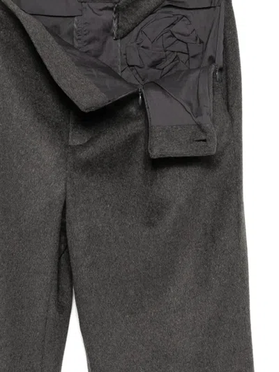 Juntae Kim Flower Tailored Trousers In Gray