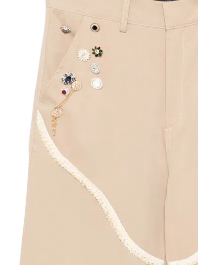 Juntae Kim Corset-trimmed Chinos In Neutral