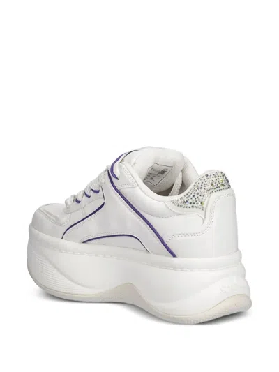 Buffalo Embellished Platform Sneakers In White