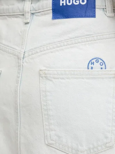 Hugo Boss Front-slit Denim Skirt In Blue