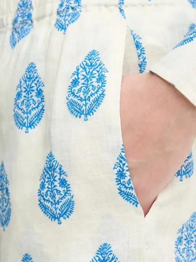 Mc2 Saint Barth Meave Cotton Short Paisley Leaf Pattern In White