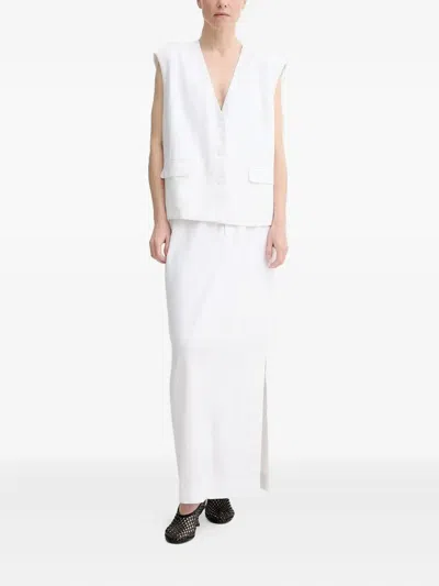 侧开衩超长半身裙