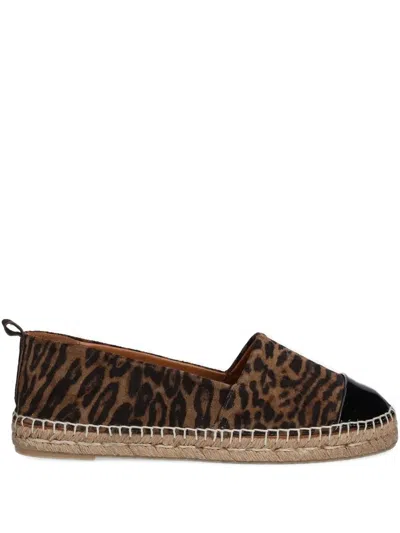 Billi Bi Leopard-print Espadrilles In Brown