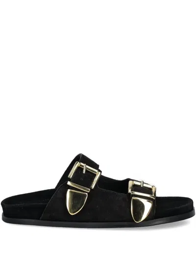 Billi Bi Double Buckle Slides In Black