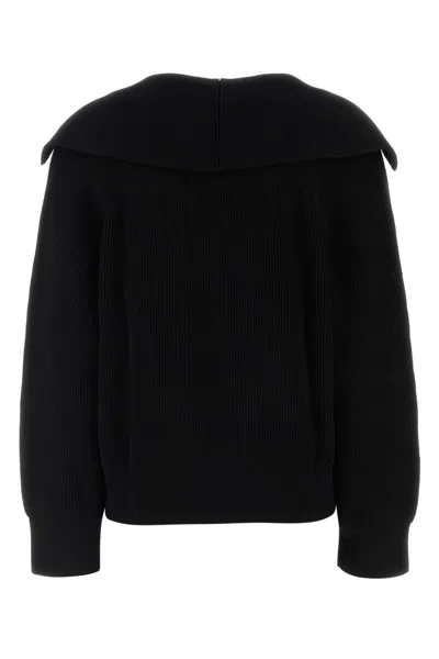 Bottega Veneta Black Stretch Cotton Blend Polo Shirt In Black
