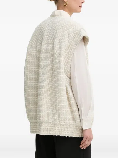 Hugo Boss Grid-pattern Jacket In Neutral