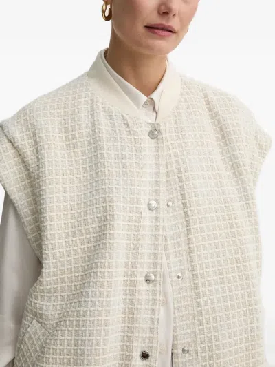 Hugo Boss Grid-pattern Jacket In Neutral