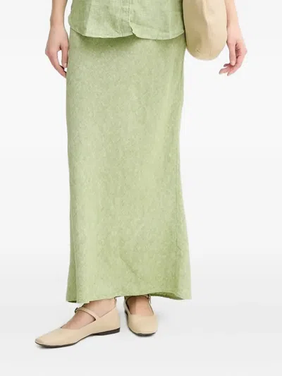 Samsoe & Samsoe Saagneta Linen Maxi Skirt In Green