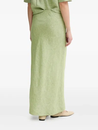 Samsoe & Samsoe Saagneta Linen Maxi Skirt In Green