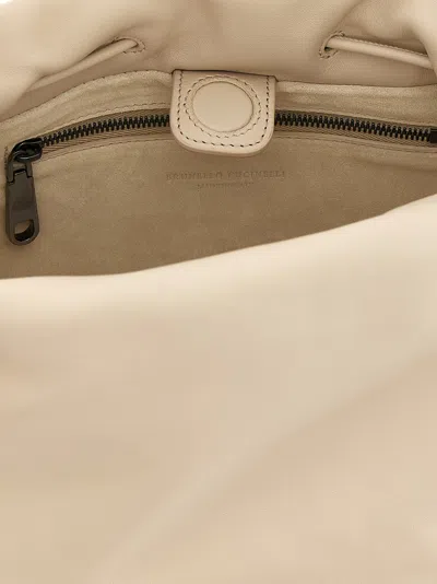 Brunello Cucinelli Bucket Mellow Hand Bags Beige