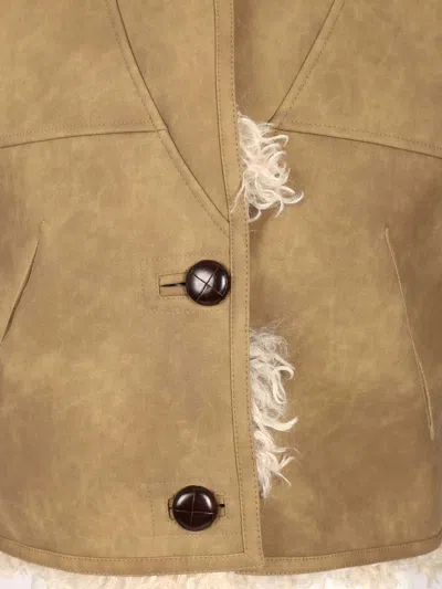 Isabel Marant Étoile Shearling Vest In Suede In Brown