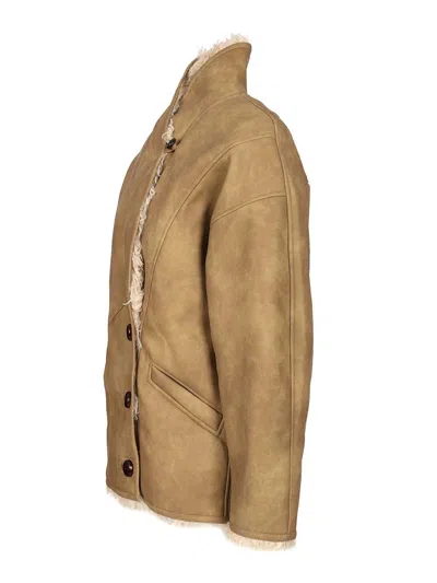 Isabel Marant Étoile Clea-gc Coats Brown In Neutral