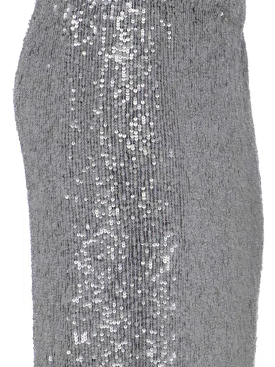P.a.r.o.s.h Midi Skirt With Elastic Waistband And Sequins In Gray