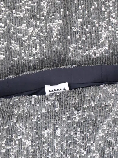 P.a.r.o.s.h Midi Skirt With Elastic Waistband And Sequins In Gray