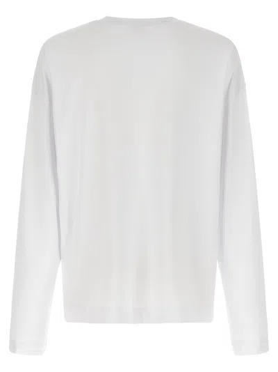 Dries Van Noten White Mock Neck Long Sleeve T-shirt In 1 White