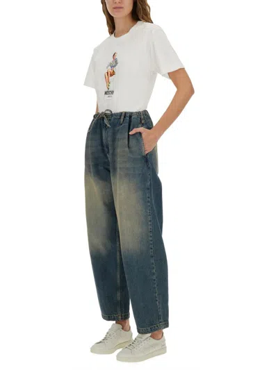 Moschino Jeans Cotton Denim Pants In Blue